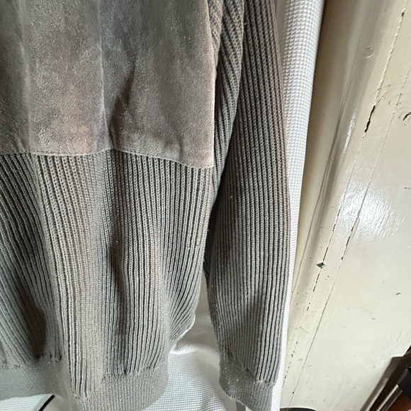 Sierra Ridge genuine leather suede gray sweater men’s - Picture 6 of 10